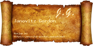 Janovitz Gordon névjegykártya